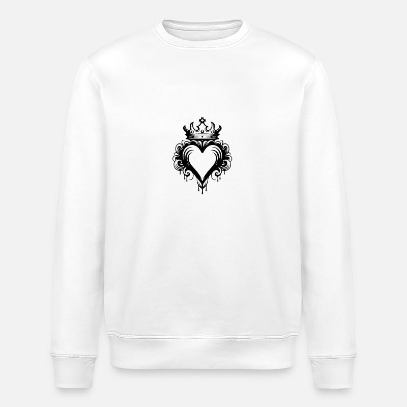 Herz Krone Liebe - Stanley/Stella Unisex Bio-Sweatshirt ROLLER - Weiß
