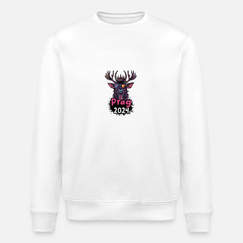 Prag 2024 Hirsch - Stanley/Stella Unisex Bio-Sweatshirt ROLLER - Weiß