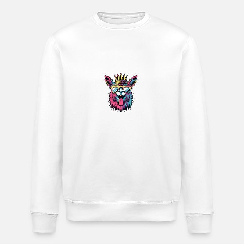 Alpaka Comic - Stanley/Stella Unisex Bio-Sweatshirt ROLLER - Weiß