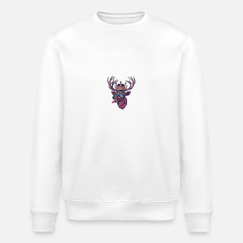 Hirsch Comic - Stanley/Stella Unisex Bio-Sweatshirt ROLLER - Weiß