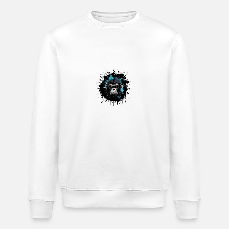 Portrait de singe - Sweat bio ROLLER Stanley/Stella Unisexe - blanc