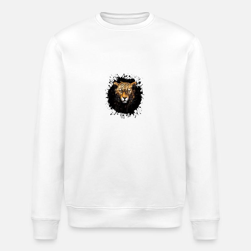 Gepard Porträt - Stanley/Stella Unisex Bio-Sweatshirt ROLLER - Weiß