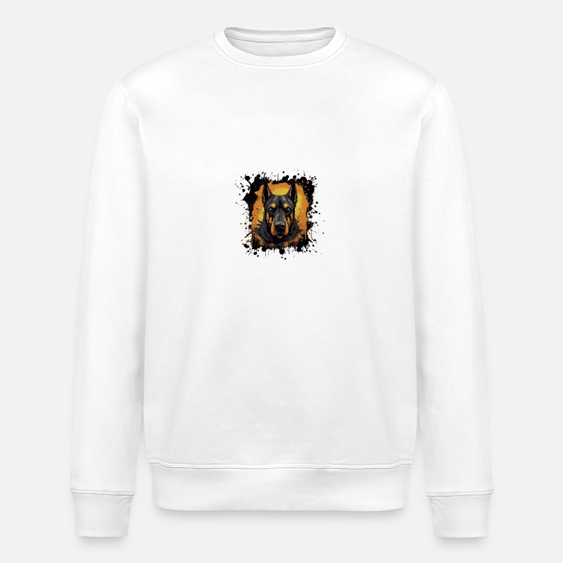 Portrait de chien doberman - Sweat bio ROLLER Stanley/Stella Unisexe - blanc