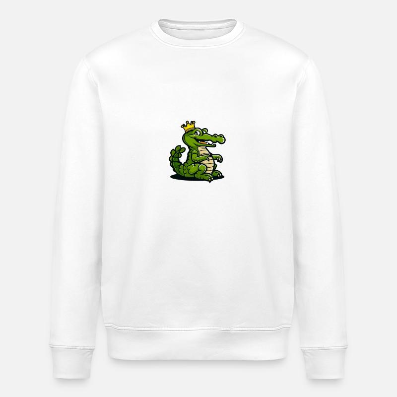 Alligator Comic Krone - Stanley/Stella Unisex Bio-Sweatshirt ROLLER - Weiß