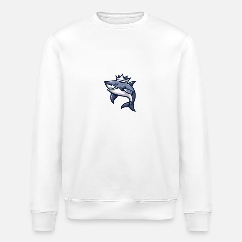 Shark Comic Crown - Stanley/Stella ROLLER Unisex Organic Sweatshirt - white
