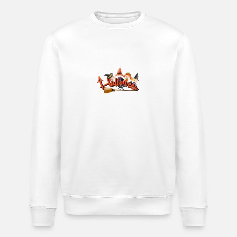 Glückliche Halloween-Hexe - Stanley/Stella Unisex Bio-Sweatshirt ROLLER - Weiß