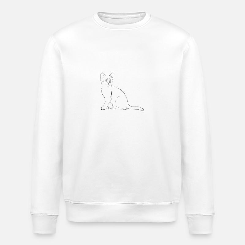 chat Illustration - Sweat bio ROLLER Stanley/Stella Unisexe - blanc