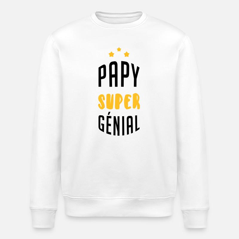 Papy Papi Grand-Père Retraite famille - Sweat bio ROLLER Stanley/Stella Unisexe - blanc