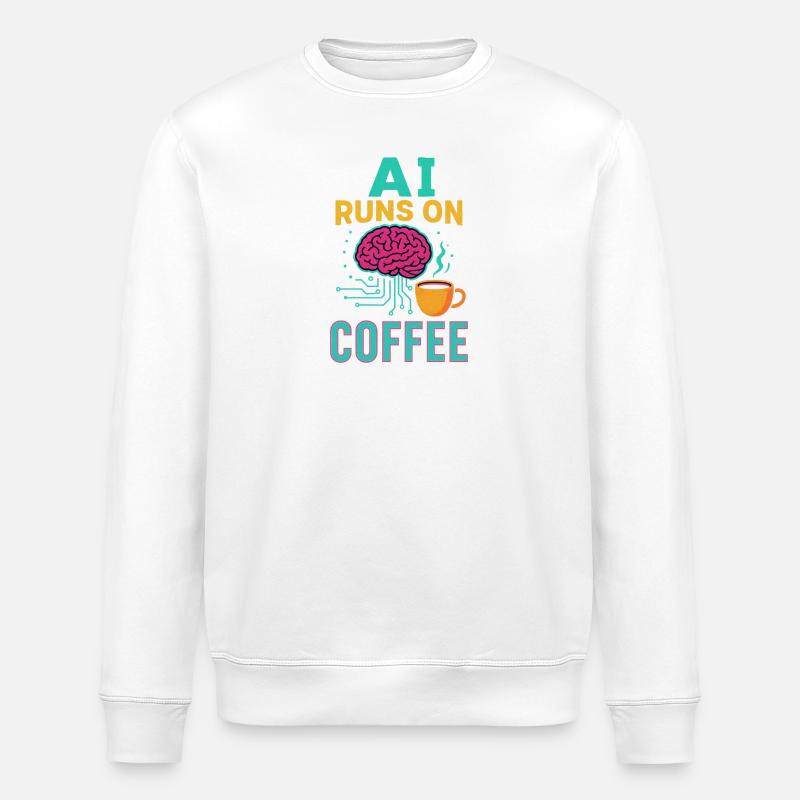 AI runs on coffee - Stanley/Stella Unisex Bio-Sweatshirt ROLLER - Weiß