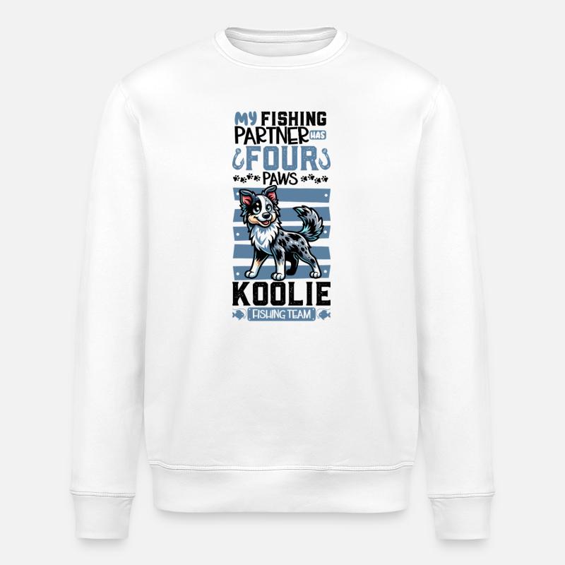 Angeln und Koolie - Stanley/Stella Unisex Bio-Sweatshirt ROLLER - Weiß