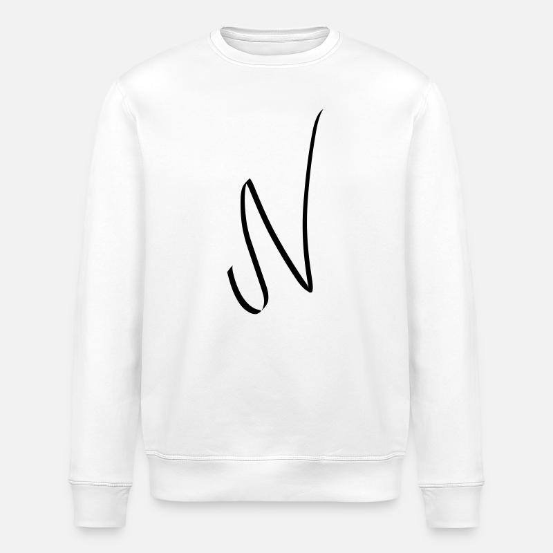 lettre N - Sweat bio ROLLER Stanley/Stella Unisexe - blanc