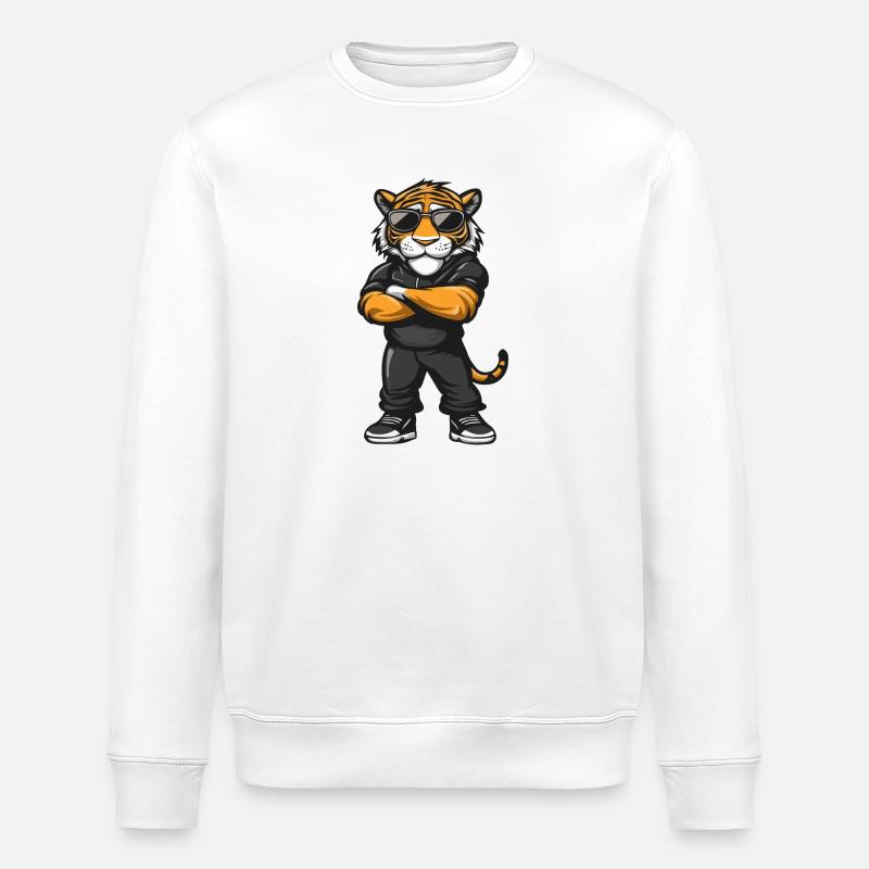 Bande dessinée Tiger - Sweat bio ROLLER Stanley/Stella Unisexe - blanc