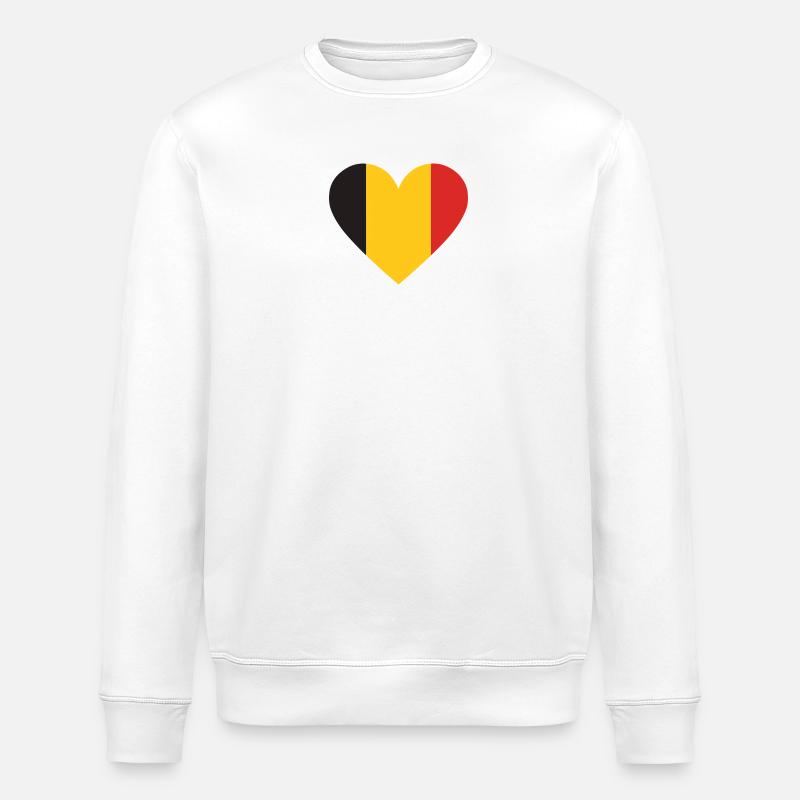 Belgische Herz-Trikolore - Stanley/Stella Unisex Bio-Sweatshirt ROLLER - Weiß