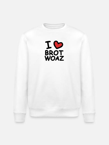 I Love Brotwoaz - Stanley/Stella Unisex Bio-Sweatshirt ROLLER - Weiß