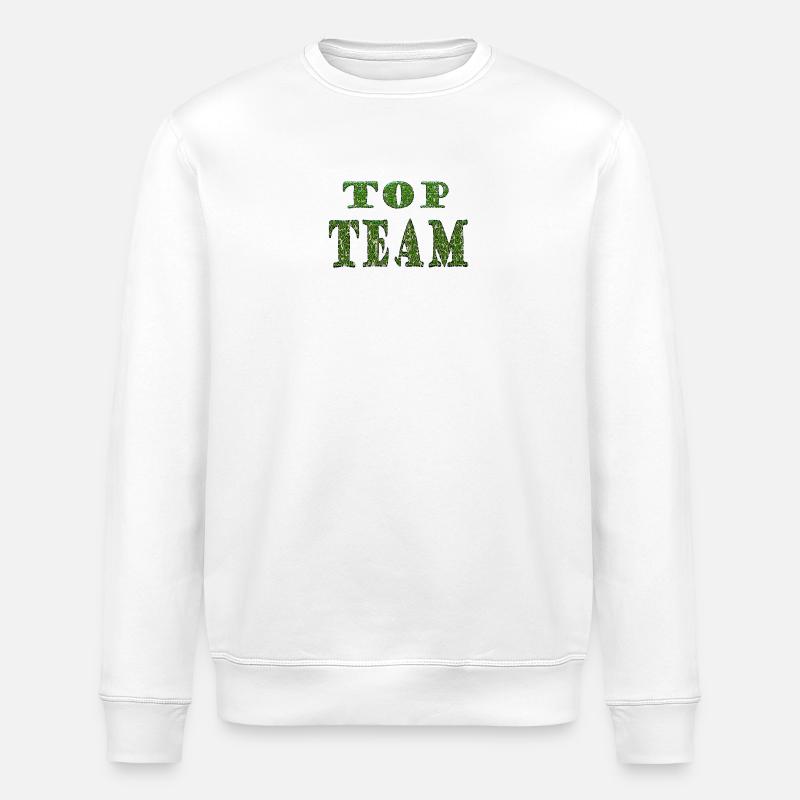 Top Team Green Pattern Texture - Stanley/Stella ROLLER Unisex Organic Sweatshirt - white