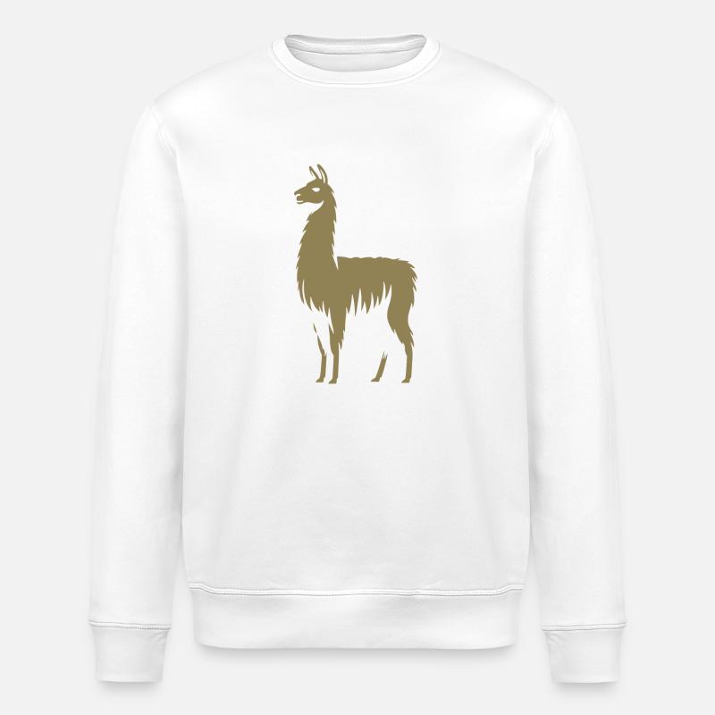 Lama Silhouette - Stanley/Stella Unisex Bio-Sweatshirt ROLLER - Weiß