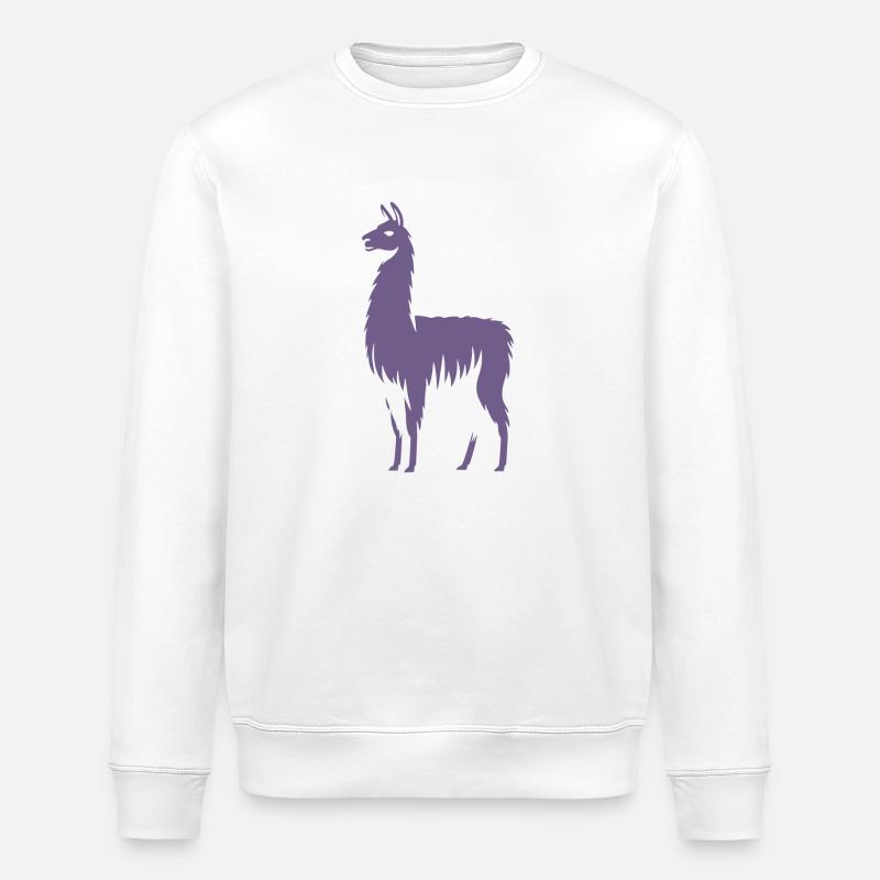 Silhouette de lama - Sweat bio ROLLER Stanley/Stella Unisexe - blanc