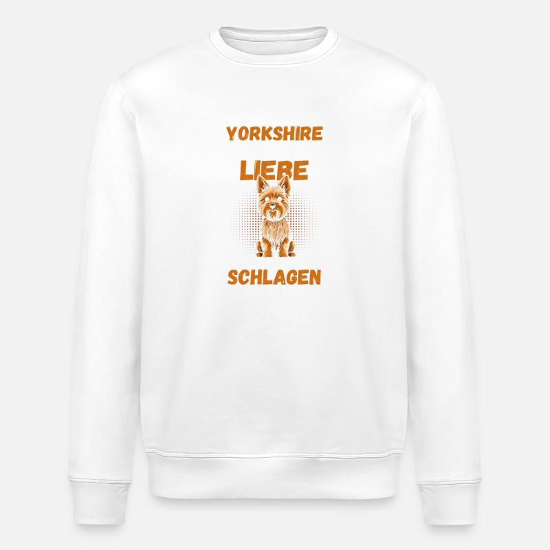 Hund Yorkshire Terrier - Stanley/Stella Unisex Bio-Sweatshirt ROLLER - Weiß
