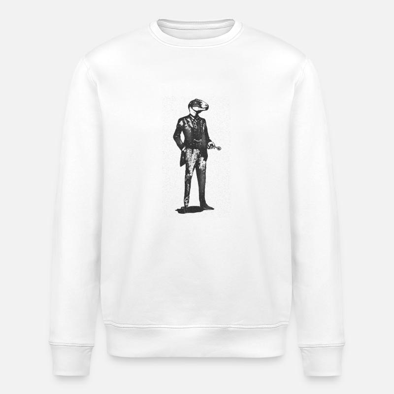 Fld.) Mr. Dino - Stanley/Stella Unisex Bio-Sweatshirt ROLLER - Weiß