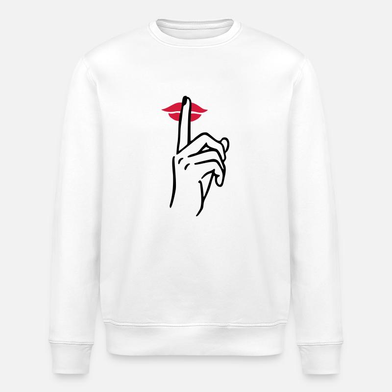 PSSST Mund - Stanley/Stella Unisex Bio-Sweatshirt ROLLER - Weiß