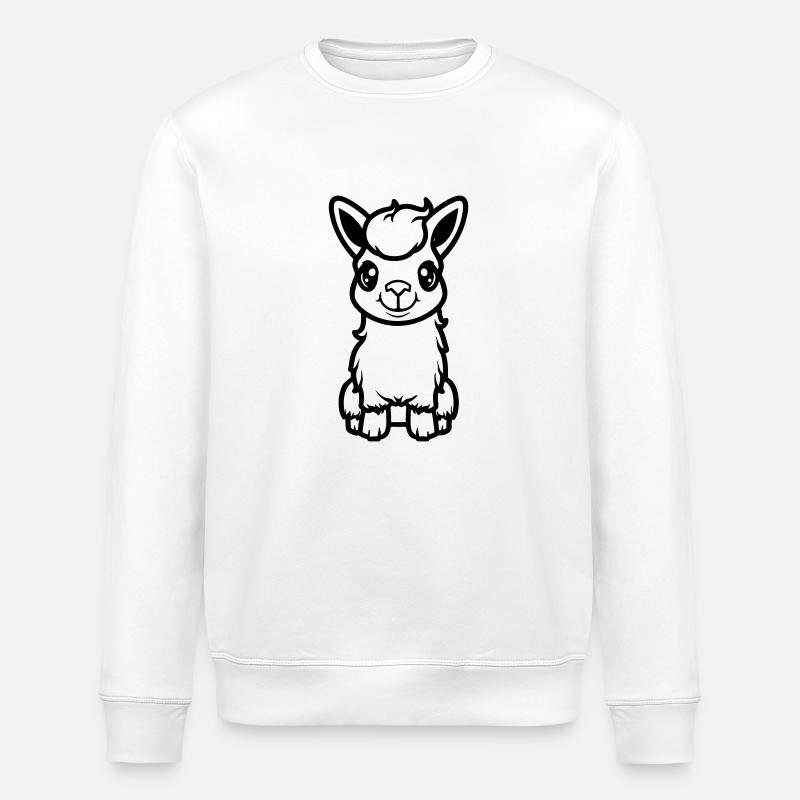 Lama Al Paka Comic - Stanley/Stella ROLLER Unisex Organic Sweatshirt - white
