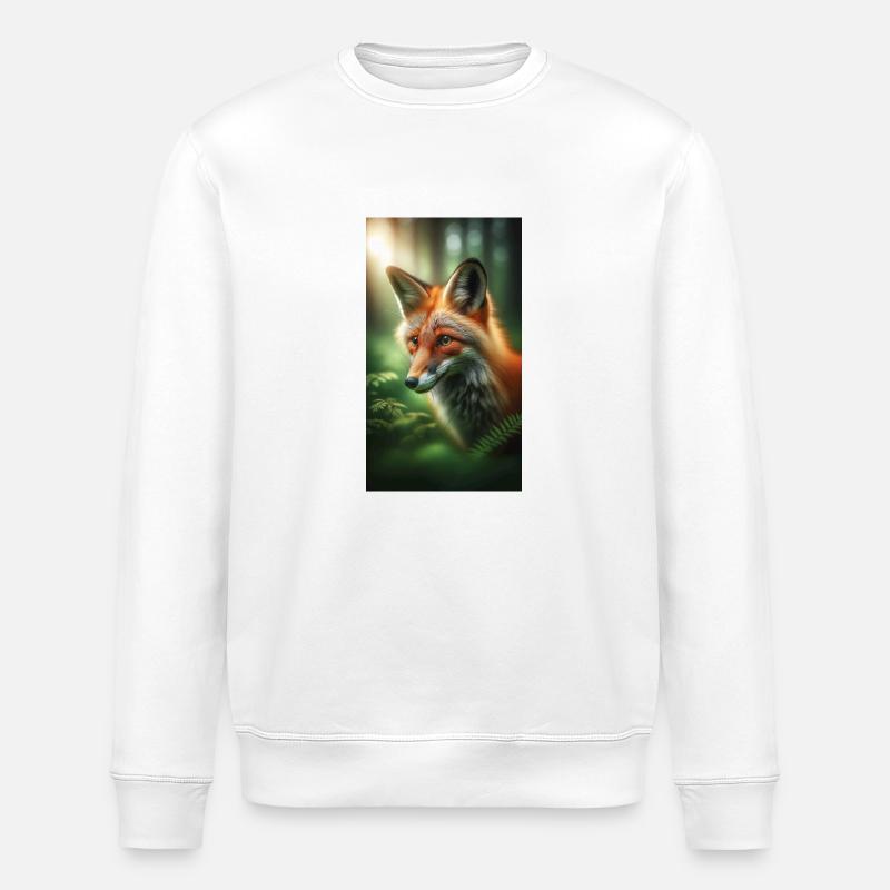 Fox - Stanley/Stella ROLLER Unisex Organic Sweatshirt - white