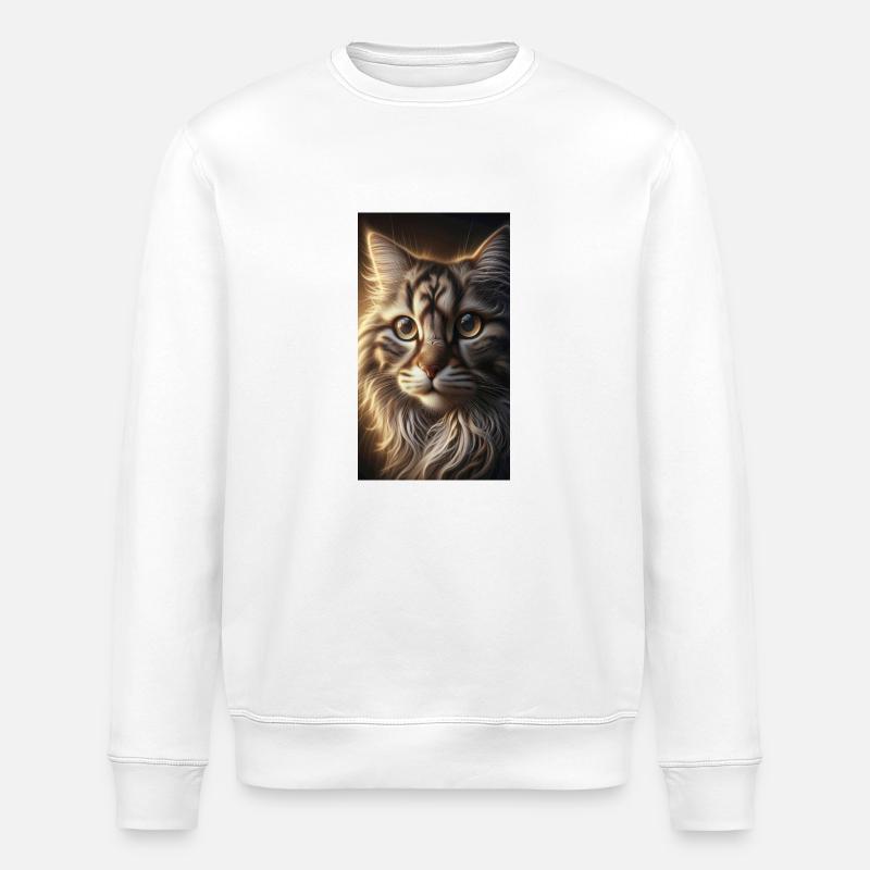 Katzen-Porträt - Stanley/Stella Unisex Bio-Sweatshirt ROLLER - Weiß