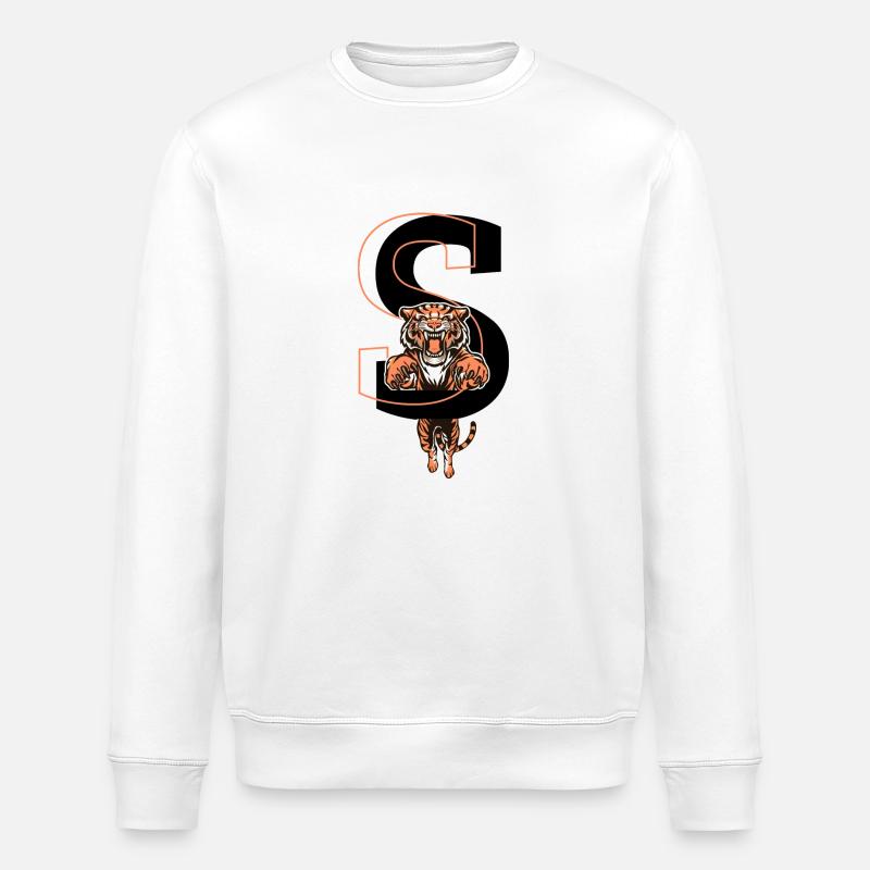 Tiger Letters - Gift Idea - Stanley/Stella ROLLER Unisex Organic Sweatshirt - white