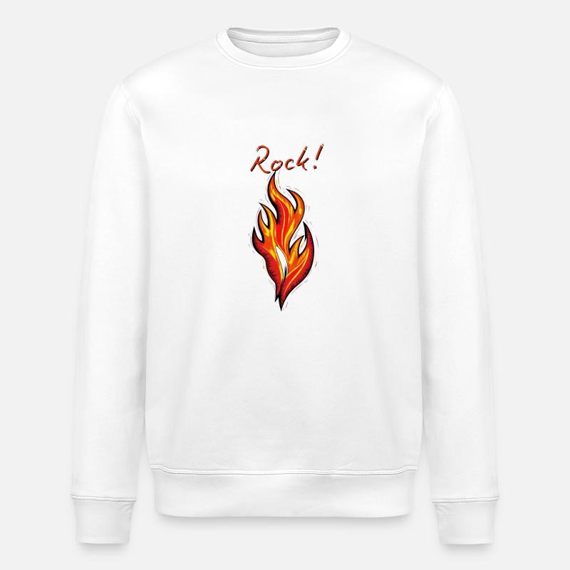 Rock Fire & Flame - Stanley/Stella ROLLER Unisex Organic Sweatshirt - white