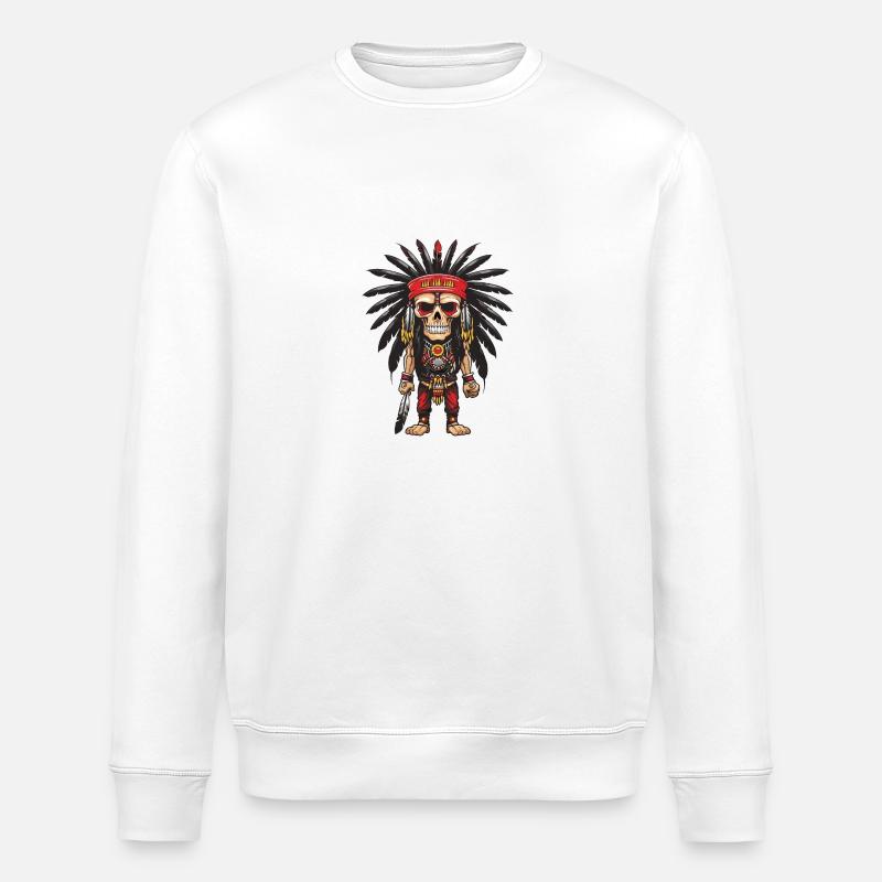 Squelette indien Apache - Sweat bio ROLLER Stanley/Stella Unisexe - blanc