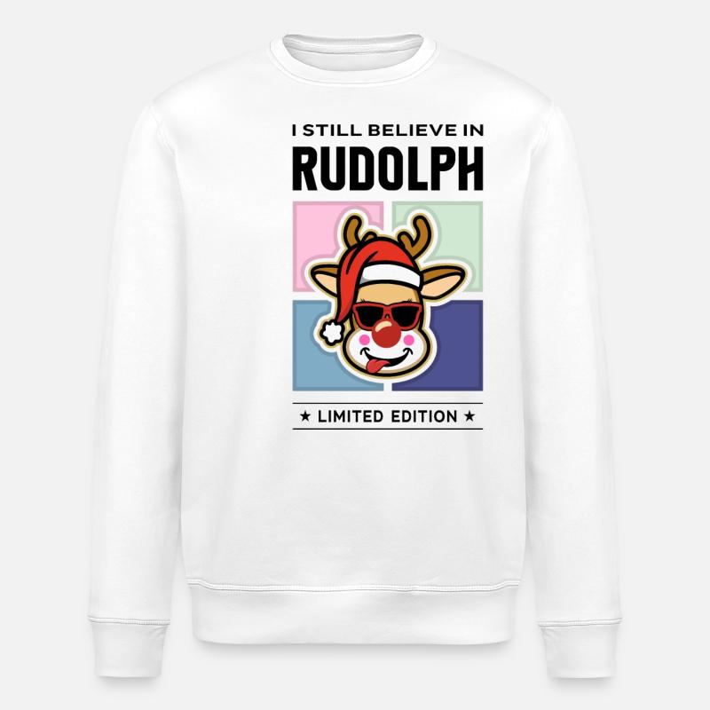 Rudolph - Stanley/Stella ROLLER Unisex Organic Sweatshirt - white