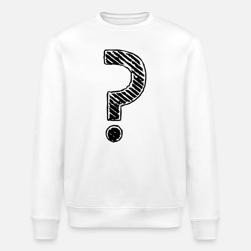 Question marks strip grunge look - Stanley/Stella ROLLER Unisex Organic Sweatshirt - white