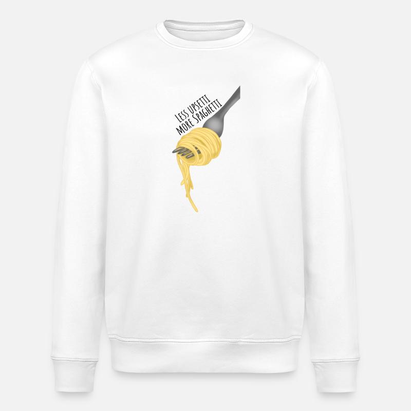 Less upsetti more spaghetti - Stanley/Stella ROLLER Unisex Organic Sweatshirt - white