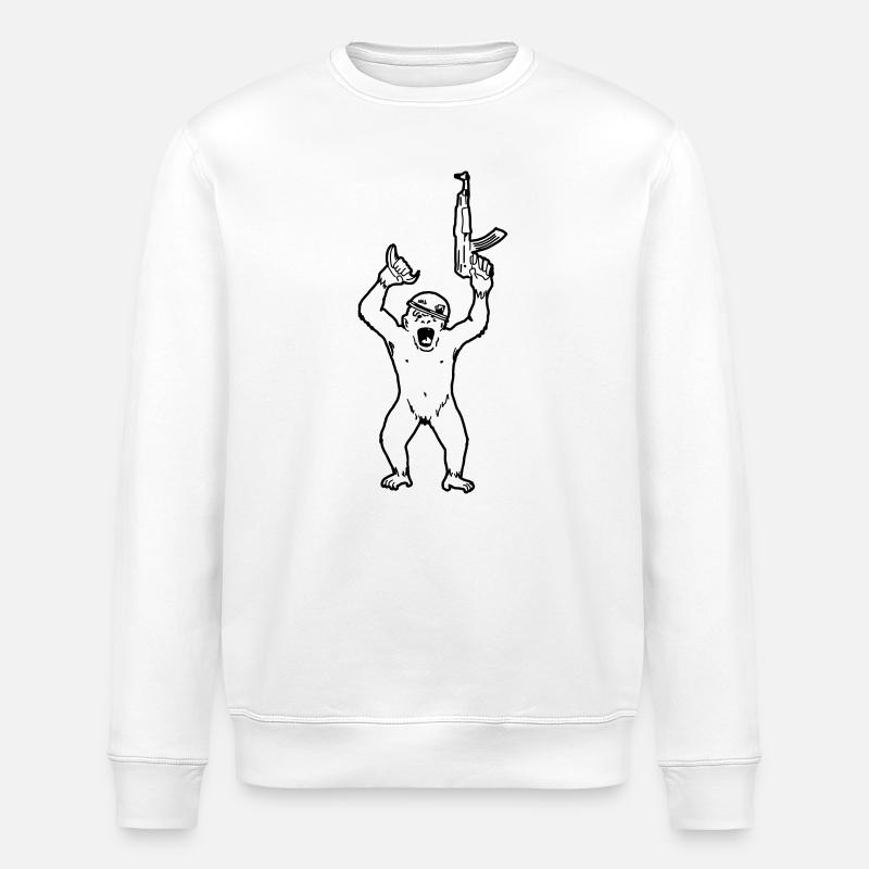 mitrailleuse de chimpanzé - Sweat bio ROLLER Stanley/Stella Unisexe - blanc