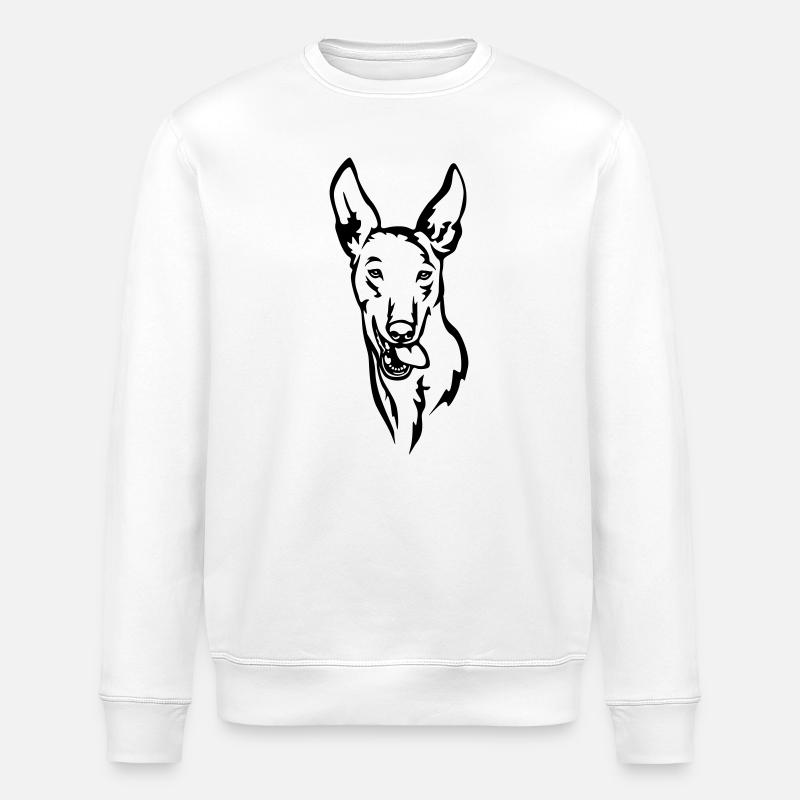 Podenco Head - Stanley/Stella ROLLER Unisex Organic Sweatshirt - white