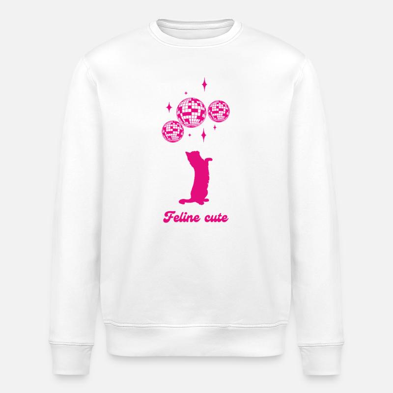 Niedliche Katze - Stanley/Stella Unisex Bio-Sweatshirt ROLLER - Weiß