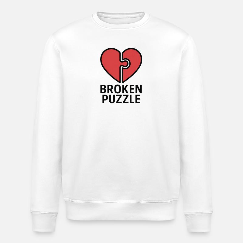 Verwirrtes Herz-Design - Stanley/Stella Unisex Bio-Sweatshirt ROLLER - Weiß