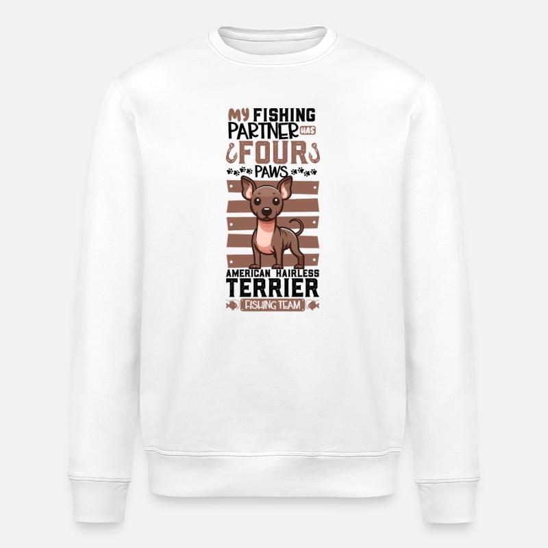 Pêche et terriers américains sans poils - Sweat bio ROLLER Stanley/Stella Unisexe - blanc