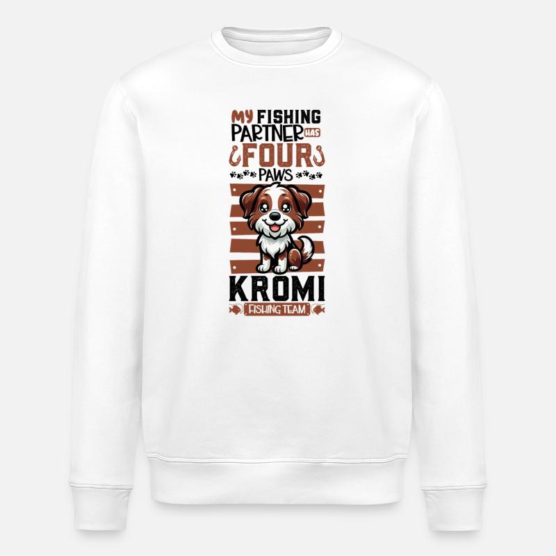Pêche et Kromfohrländer - Sweat bio ROLLER Stanley/Stella Unisexe - blanc