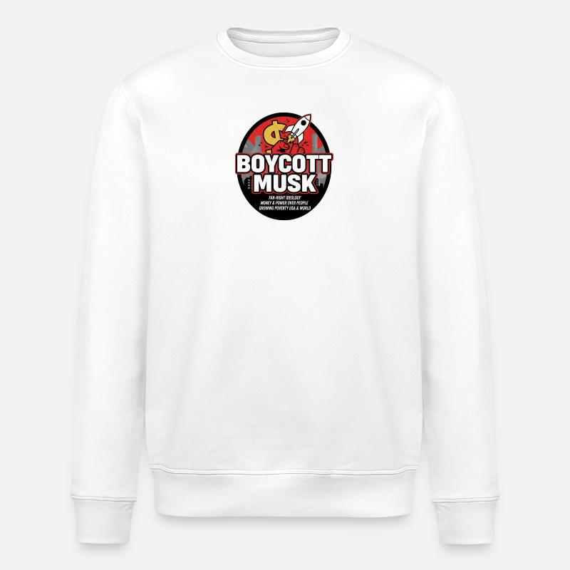 Boycott Musk Roundel Protest - Stanley/Stella Unisex Bio-Sweatshirt ROLLER - Weiß