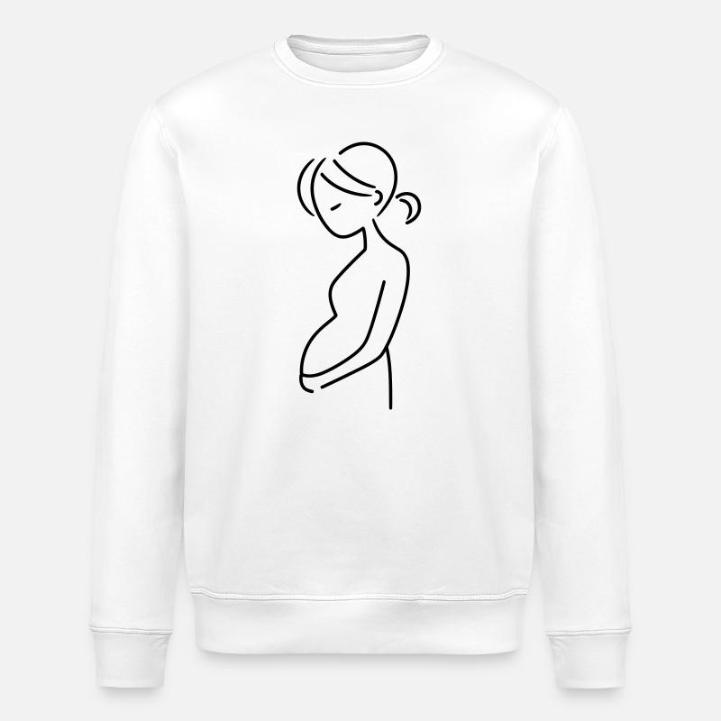 pregnant - Stanley/Stella ROLLER Unisex Organic Sweatshirt - white