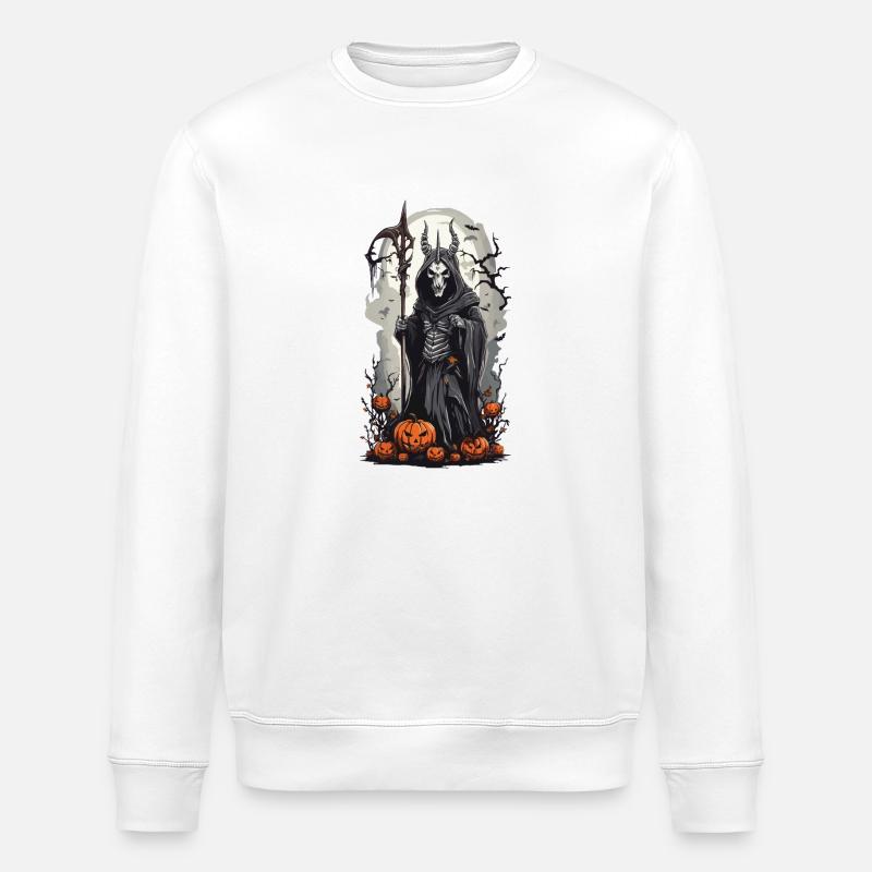 Dunkler Magier Sensenmann an Halloween - Stanley/Stella Unisex Bio-Sweatshirt ROLLER - Weiß