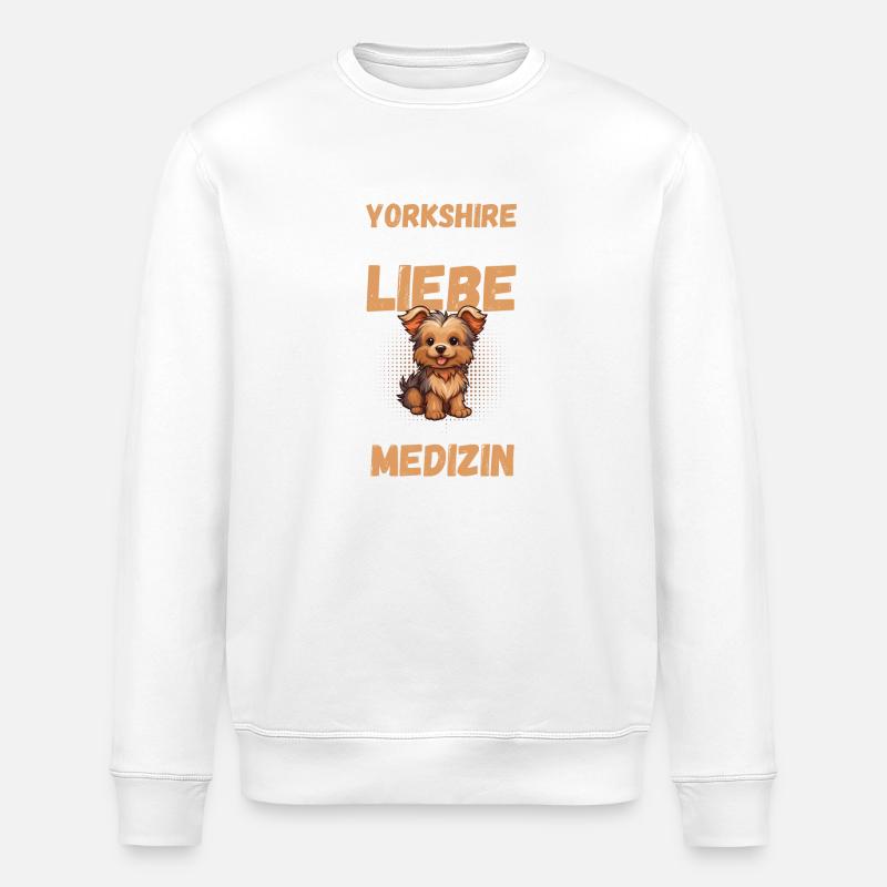 Hund Yorkshire Terrier - Stanley/Stella Unisex Bio-Sweatshirt ROLLER - Weiß