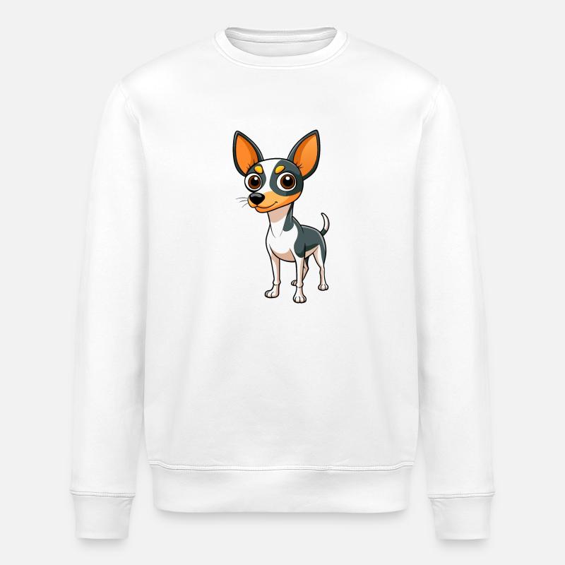Vigilant Rat Terrier Kunst - Stanley/Stella Unisex Bio-Sweatshirt ROLLER - Weiß