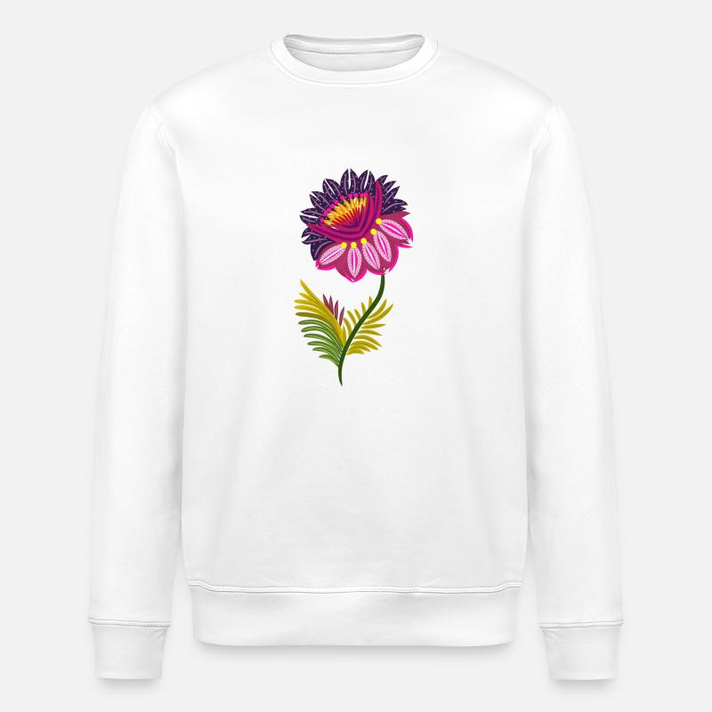 Schöne isolierte Blumen - Stanley/Stella Unisex Bio-Sweatshirt ROLLER - Weiß