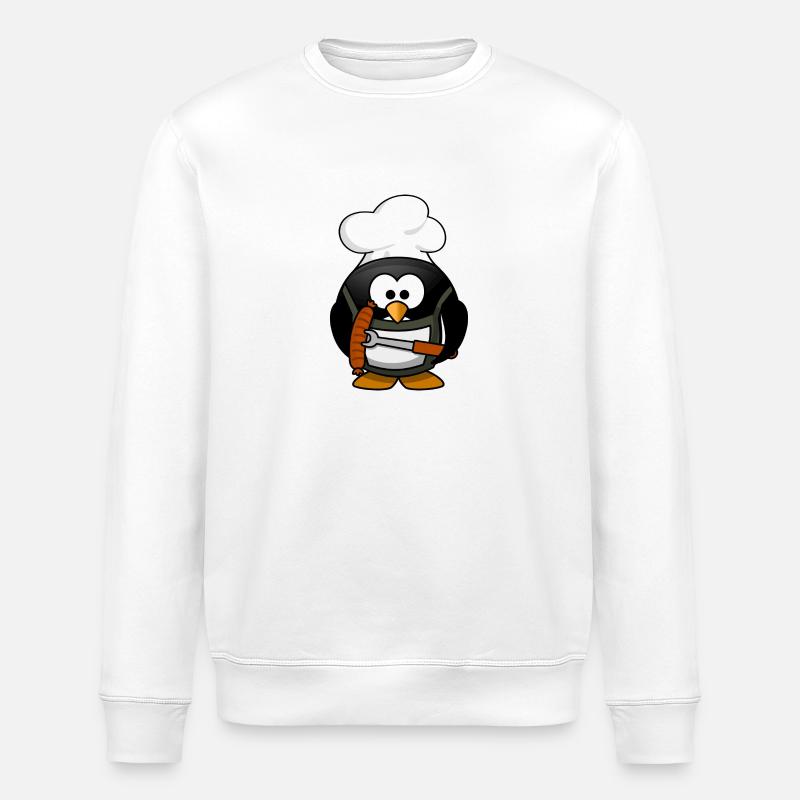 dessin animé pingouin 23 - Sweat bio ROLLER Stanley/Stella Unisexe - blanc
