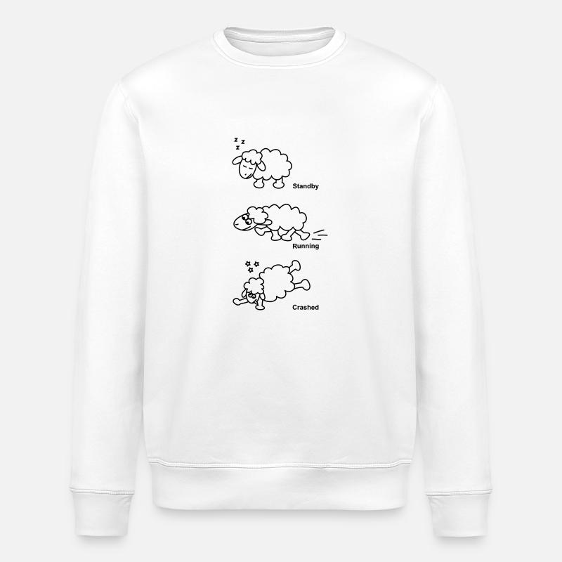 Schaf Standby Running Crashed - Stanley/Stella Unisex Bio-Sweatshirt ROLLER - Weiß