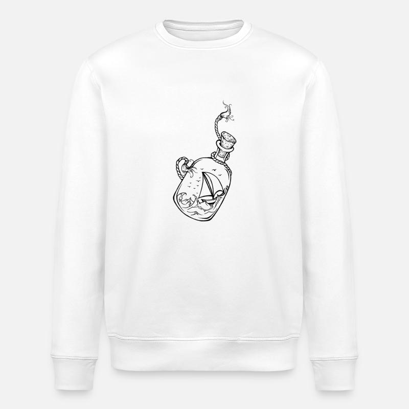 bouteille à la mer 2 - Sweat bio ROLLER Stanley/Stella Unisexe - blanc