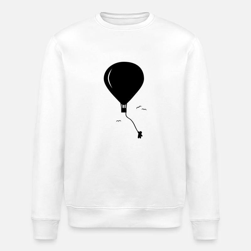 hot-air balloon guy - Stanley/Stella ROLLER Unisex Organic Sweatshirt - white