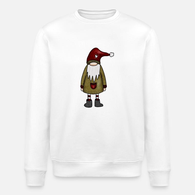 Wichtel, Weihnachtswichtel, Knom - Stanley/Stella Unisex Bio-Sweatshirt ROLLER - Weiß
